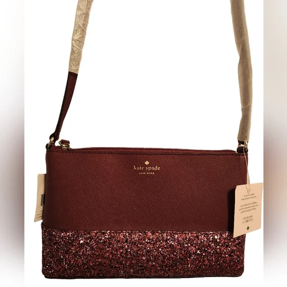 Kate Spade Cherry Red Glitter Crossbody - Picture 1 of 12